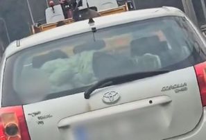 Skats, kā bērnu ved auto Viļņā, pārsteidz pat pieredzējušos policistus